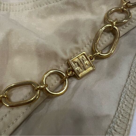 J. Lindenberg Gold chain belted full coverage swim bikini bottoms size 6 NWT - Picture 3 of 6